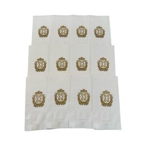 RARE! Disney 1990's Gold Insignia Disneyland Club 33 Paper Napkins‎ Lot of 12